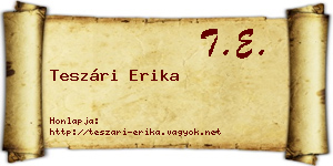 Teszári Erika névjegykártya